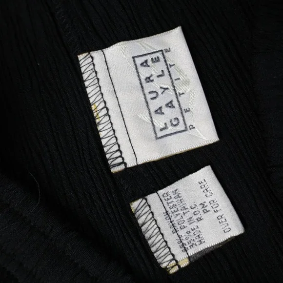 Laura Gayle Pants Womens Petite Small Black Crinkle Pleated Drawstring Waist - Picture 6 of 9